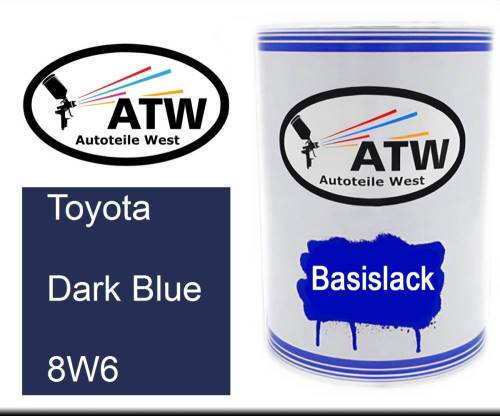 Toyota, Dark Blue, 8W6: 500ml Lackdose, von ATW Autoteile West.